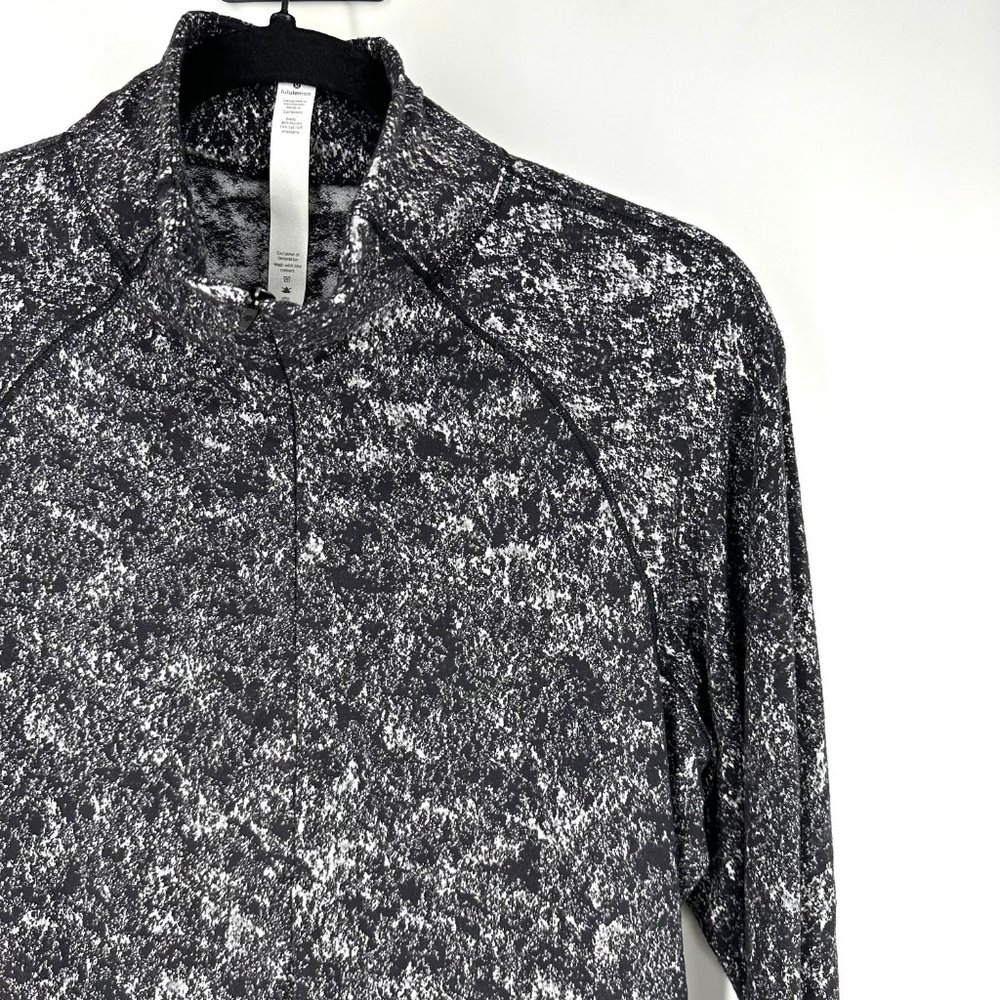 Lululemon Outrun the Elements Half 1/2 Zip Pullover Black/White Jacquard 12 - Picture 3 of 9